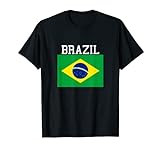 Brasilien Flagge Stolz Souvenir Männer Frauen Reise Urlaub Brasilianisch T-Shirt