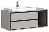 xonox.home Badezimmer Jaru Waschtisch Waschbeckenunterschrank Front/Korpus grau Nb. Abs.schwarz...