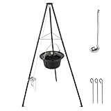 TLSUNNY 10L Gulaschkessel mit Dreibein und Löffel, Original Ungarischer Gulaschkessel,...