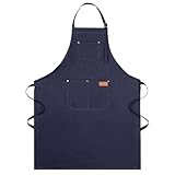 Hariendny Canvas Jeans Schürze Damen Herren Jeansschürze mit Tasche Wasserdicht Ölbeständig...