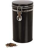 Rimoco Kaffee Vorratsdose schwarz mit Bügel-Verschluss und Deckel mit Gummidichtring | Höhe: 20...