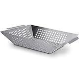 Grillkorb aus Edelstahl Grillschale 30 x 30 x 6 cm für alle Grillarten perfekt für Fleisch,...