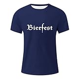 Beliebtes, lässiges, lockeres T-Shirt mit Rundhalsausschnitt kurzen Ärmeln für Herren (Blue, XL)