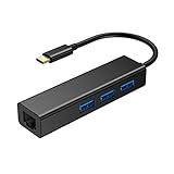 USB C auf Ethernet Adapter, USB C auf USB 3.0 Hub Thunderbolt 3, kompatibel mit MacBook Pro/Air...