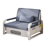 Schlafsessel mit Bettfunktion und Bettkasten, Gästebett Klappbar 190x82cm mit Kissen Und...