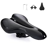 ENJOHOS Fahrradsattel, Fahrradsitz Wasserdicht PU für Mountainbike Trekking Tourensattel Rennrad...