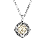 SDFXCDR Herren Halskette Nordische Rune Leben Baum Halskette Männer Gold Farbe Anhänger Valknut...
