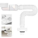 1 1/4 Zoll Siphon Waschbecken mit Geruchsverschluss,360° Einstellbarer Flexibles...