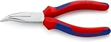 Knipex Flachrundzange mit Schneide (Radiozange) verchromt, mit Mehrkomponenten-Hüllen 160 mm 25 25...