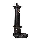 Relaxdays Standbrunnen XXL, Wasserzapfstelle in Antik-Stil, Säule mit Wasserhahn & Becken, 100 x 38...