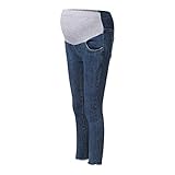 Schwangere Damen Jeans Umstandshose Hose Prop Bauch Leggings Kleidung Herbst Frauen, blau, M