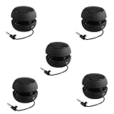 Cliney 5X Tragbarer Mini Lautsprecher mit 3,5 mm Audio Kabel Niederspannungs Einbau Lautsprecher...