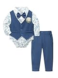 Yiesvsov Baby Pojke Gentleman Outfits Hochzeitsringträger Smoking Fliege Strampler Mit Weste Und...