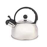 La Cafetière Edelstahl-Wasserkocher 1,3 Liter mit Pfeiffunktion, Silber