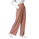 Nidddiv Elegant Anzughose Damen Sommer Stoffhose Locker Palazzo Hose Einfarbig Weite Business Hosen...