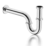 Siphon für Waschbecken & Waschtisch - Abflussrohr Waschbecken, Flaschensiphon 1 1/4',Röhrensiphon...