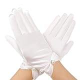 KALIONE 2 Stück Handschuhe weiß Damen, elegante Damen-Brauthandschuhe weiße...