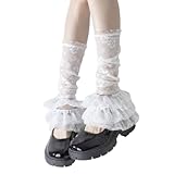 YROHGKPN Damen Beinstulpen Von Romantics Gestapelt Gestufte Rüschen Spitzendetails Ausgestellte...