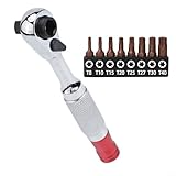 Besshepplo 1 x 10,2 cm Ratschenschlüssel, Doppelkopf-Metall-Drehmomentschlüssel mit 8 Bits für...