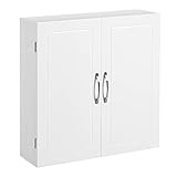 VASAGLE Badezimmerschrank, Badschrank, wandmontiert, 18 x 60 x 60 cm, Wandschrank mit verstellbaren...