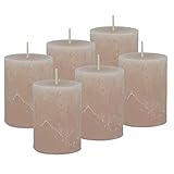 DecoLite: 6 x Rustik Stumpenkerzen 80/60 mm Safe Candle Selbstverlöschend. Brenndauer ca. 25...