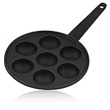 BBQ-Toro Gusseisen Poffertjes Pfanne mit Griff | Ø 20,5 x (H) 3 cm | Förtchenpfanne für 7...