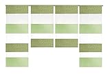 Decocompany Home Design Mini Flächenvorhang Set grün 2291-10 | 4 Teile | Scheibengardine...