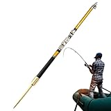 Zwpontia Einziehbare Angelrute – Angelausrüstung Wels-Angelrute mit Multi-Führungsring |...