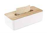 Kosmetiktücher Box aus Holz,26x13x11cm Taschentuchspender,Praktische Tücherbox,Rechteckige Tissue...