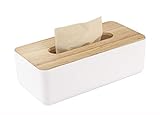 Kosmetiktücher Box aus Holz,26x13x9cm Taschentuchspender,Praktische Tücherbox,Rechteckige Tissue...