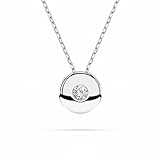 EDELIND Solitär Halskette Gelbgold 585 mit Diamant 0.08 ct - Echtgold Kette als Ankerkette Gold,...
