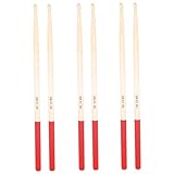 HAMPPLIES 3 Paare Holz Drumsticks Rutschfeste Schlagzeug Übungsstöcke für Erwachsene 5A Ahornholz...