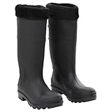 vidaXL Gummistiefel mit Herausnehmbarem Innenfutter, Regenstiefel rutschfest, Anglerstiefel...