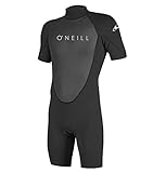 O'Neill Wetsuits Men's Reactor-2 2mm Back Zip Spring Wetsuit, Black/Black, L