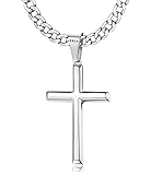 FIOROYAL 925 Sterling Silber Halskette Kreuz Kette Herren Silber Kette mit Kreuz Anhänger mit 5MM...