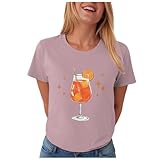 Pamqsen Angebote des Tages Heute Damen Tshirt Damen Cocktail Party Events T Shirt Kurzarm Rundhals...