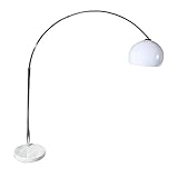 Invicta Interior Große Bogenlampe Lounge Deal weiß Marmor Fuß Stehlampe Bogenleuchte ausziehbar...