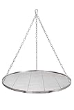 TR-FLAMES 80cm Edelstahl Grillrost mit Kette Ø4, Schwenkgrill, Grillrost mit Kette, BBQ Grillrost,...