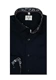 Marvelis Herrenhemd | Modern Fit | Extra Langer Arm 69cm | Uni Dunkelblau | New Kent Kragen | Gr. 40