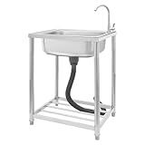 Edelstahl Waschbecken für den Außenbereich, Freistehende Edelstahl Spültisch, Küche Spülbecken,...