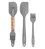 Backefix Silikon Teigschaber 28cm & 22cm Backpinsel Silikon Backutensilien Set | Teigspachtel &...