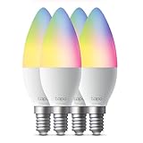 Tapo L430C(4-pack) Smarte WLAN Glühbirne E14, 470 Lumen, 16 Mio. Farben, dimmbar, Zeitplan & Timer,...