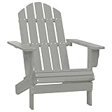 Qnhdfrt Massivholz Gartenstuhl Grau Vintage Outdoor Sessel für Garten Terrasse Balkon | Elegantes...