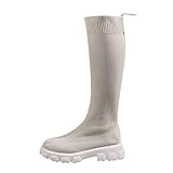Generisch Kniehohe Stiefel Damen Mit Absatz,Dicke Sohle Lange Stiefel Für Damen,Rutschfeste...