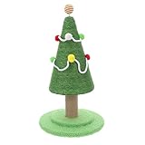 CLISPEED Weihnachtlicher Katzenkratzbaum 53cm Sisal Kratzbaum in Baumform mit Robustem Sockel...