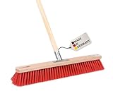 BawiTec Profi Straßenbesen,60cm Breit,mit stabilem Holzstiel Ø28mm,160cm Lang,Metall-Stielhalter...