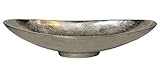 Meinposten Dekoschale Metall silber Schale Metallschale oval Deko Tischdeko Länge 34 cm, 10842