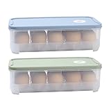 2 Stück Eierbox, Eierbehälter, KühlSchrank Eier Behälter mit Deckel, Eieraufbewahrungsboxen,...