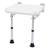 Klappbarer Duschsitz, Wandmontierte Badewannenstütze, Höhenverstellbar, Tragkraft 100 kg, Geeignet...