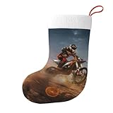 QAZWZML Motocross-bedruckte Weihnachtssocken, dekorative Socken, können für Weihnachtsbäume,...